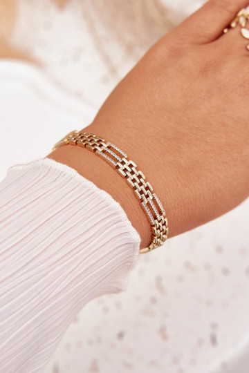 Una pulsera Femenino Hecho de acero quirúrgico con ojos centelleantes color dorado