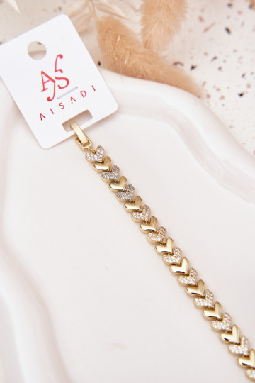 Una pulsera Femenino Corazones con ojos centelleantes color dorado 2