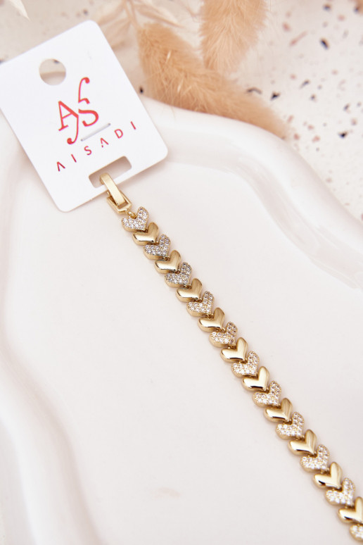 Una pulsera Femenino Corazones con ojos centelleantes color dorado