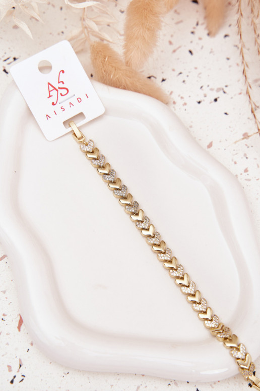 Una pulsera Femenino Corazones con ojos centelleantes color dorado