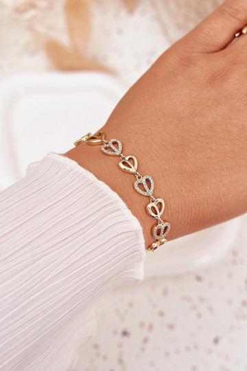 Una pulsera Hecho de acero quirúrgico con ojos centelleantes color dorado