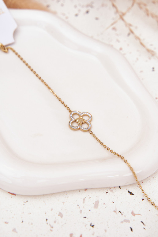 Una pulsera Femenino Hecho de acero quirúrgico color dorado