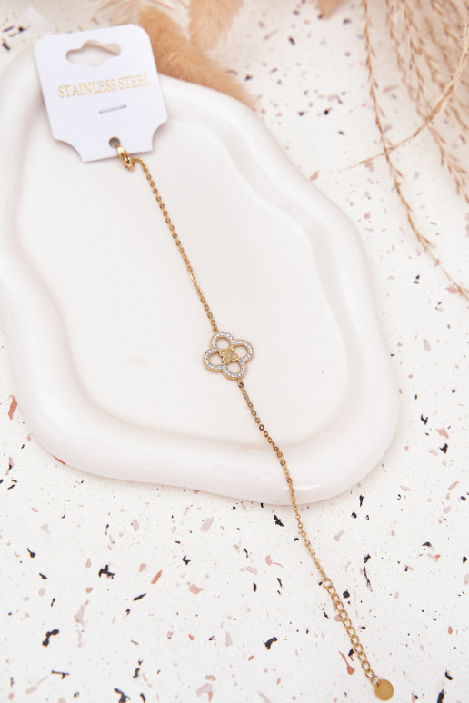 Una pulsera Femenino Hecho de acero quirúrgico color dorado