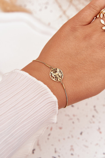Una pulsera Femenino Con colgante Kółkocon motivos floralesuszkami color dorado