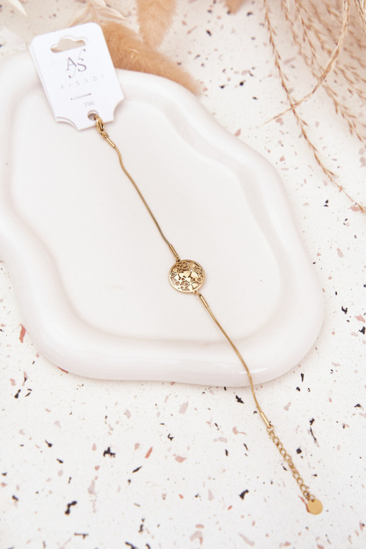 Una pulsera Femenino Con colgante Kółkocon motivos floralesuszkami color dorado