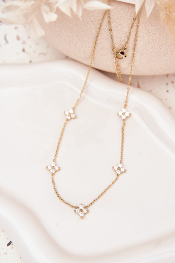 Sin cuello Femeninocon motivos floralesuszkami Stal Chirurgiczna color dorado