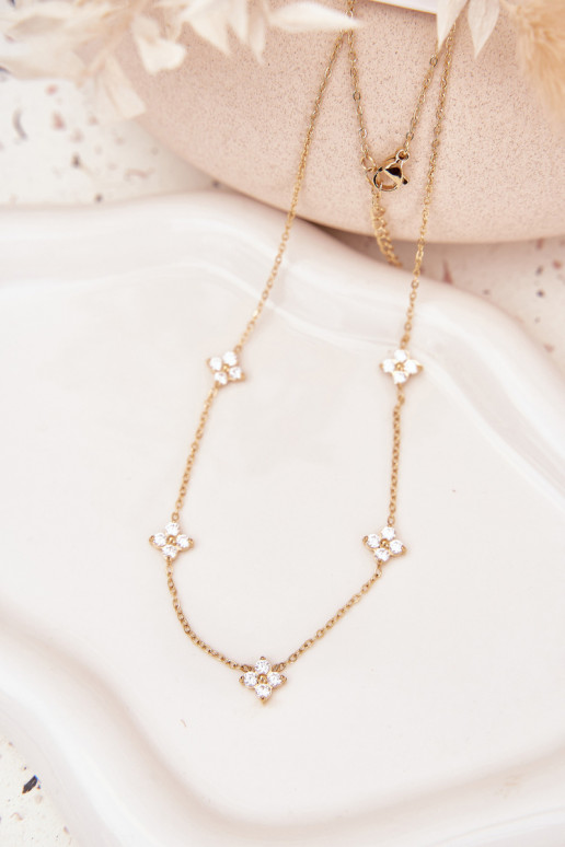 Sin cuello Femeninocon motivos floralesuszkami Stal Chirurgiczna color dorado