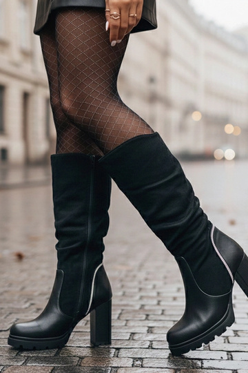 Botines negros con tacón... 2