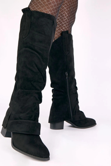 Botines negros de ante sintético con caña doblada Batta 2
