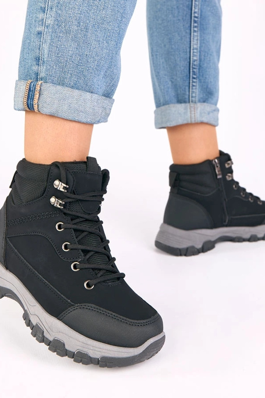 Botines negros con plataforma Briana