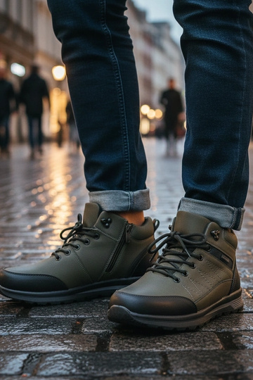 Pantalones de trabajo verdes para hombre forrados con piel Mack