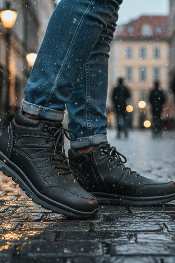 Pantalones de trabajo negros para hombre forrados con piel Mack