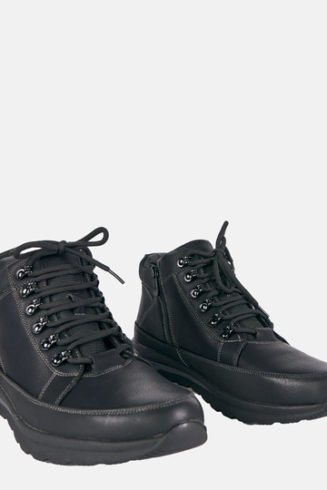 Pantalones de trabajo negros para hombre forrados con piel y plataforma Paul