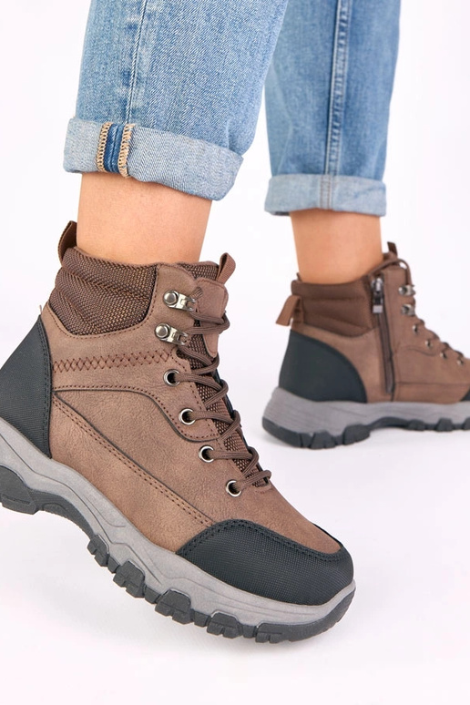 Pantalones de trabajo marrones con...