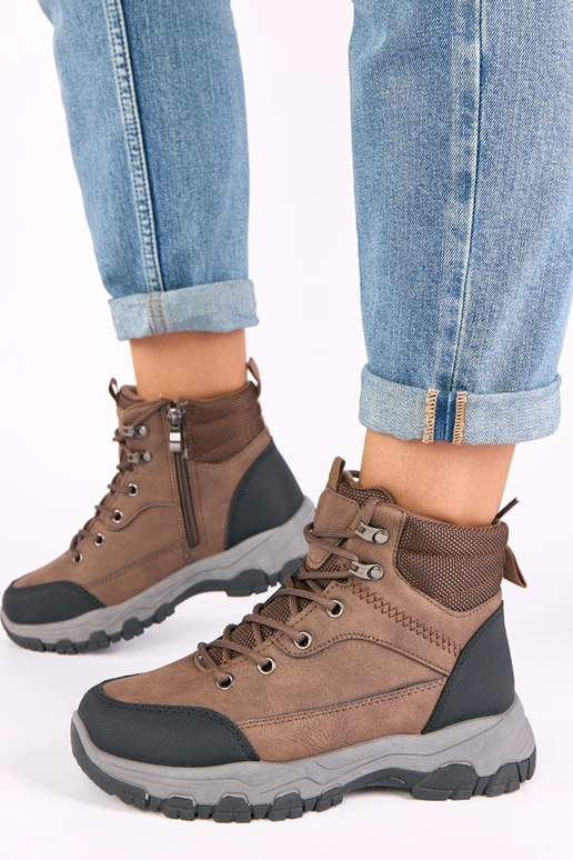 Pantalones de trabajo marrones con...