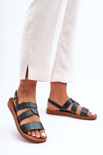 con brillo Sandalias de mujer de color caqui Catalia 2