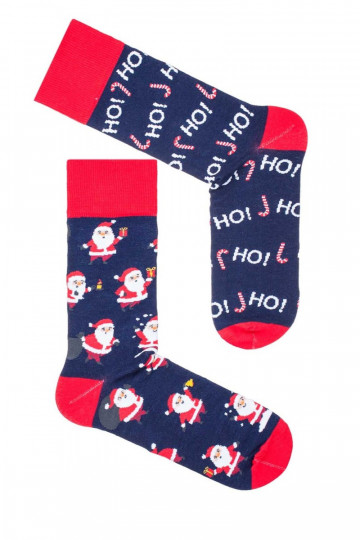 Calcetines navideños de hombre "Santa Claus" color azul marino