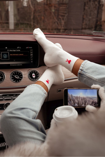 Medias Femenino Amor color marfil