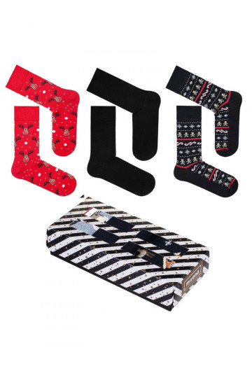 Conjunto de calcetines navideños para hombre en caja, 3 pares 2