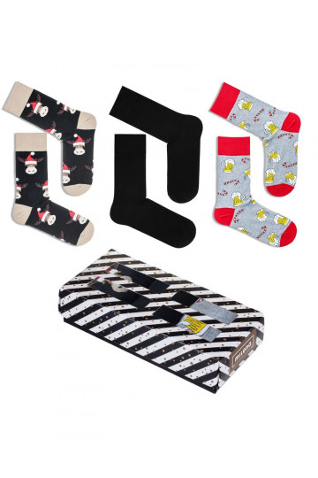 Conjunto de calcetines navideños para hombre en caja, 3 pares 2