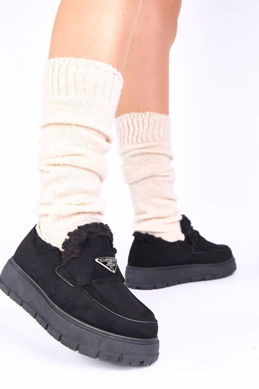 Mocasines negros de plataforma con...