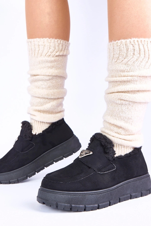 Mocasines negros de plataforma con...