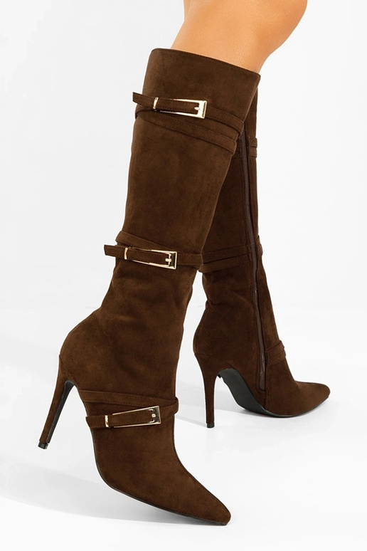 Botas largas color chocolate con...