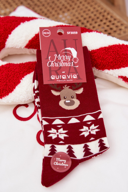 Skarpety Tiene quesculino Activadovidad Estampado con ciervos borgoña