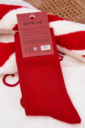 Calcetines navideños para hombre Papá Noel riendo de color rojo 2