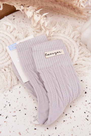 cálido Medias Femenino Con Vilna color gris 2