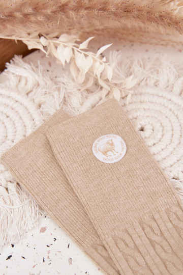 Długie ENełniane Medias Femenino beige