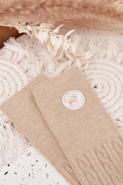 Długie ENełniane Medias Femenino beige