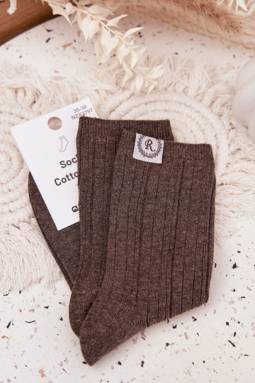 Medias de algodón con rayas Femenino color gris 2