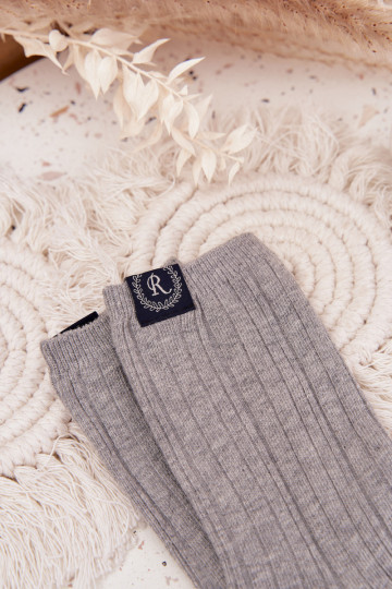 Calcetines de algodón a rayas para mujer color gris