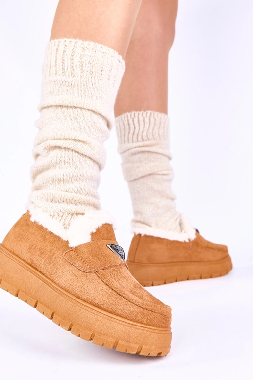 Mocasines marrones con plataforma y...