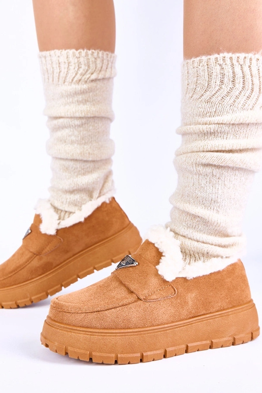 Mocasines marrones con plataforma y...