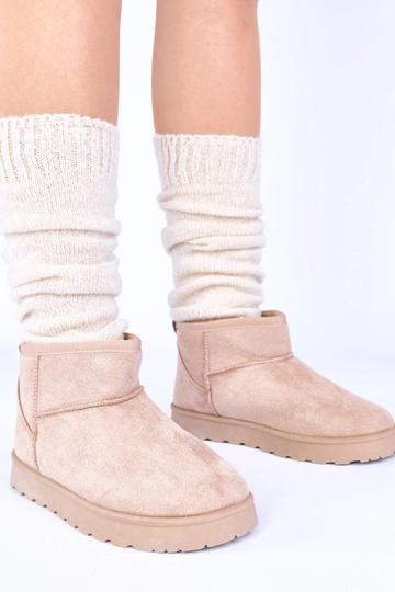 Botas de nieve color arena con piel Roelle