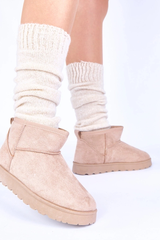 Botas de nieve color arena con piel...