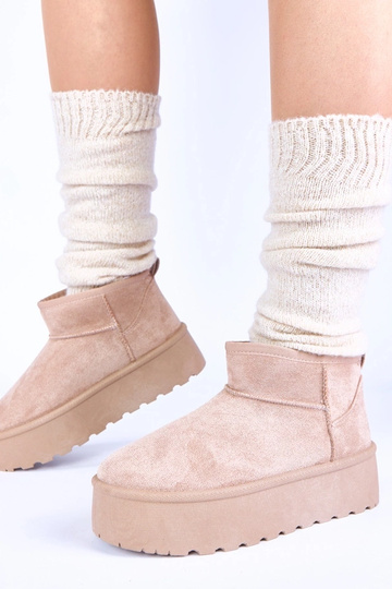 Botas de nieve color arena con plataforma y piel Mouna 2