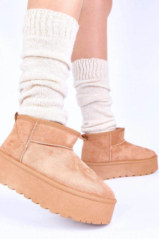 Botas de nieve de plataforma marrón...