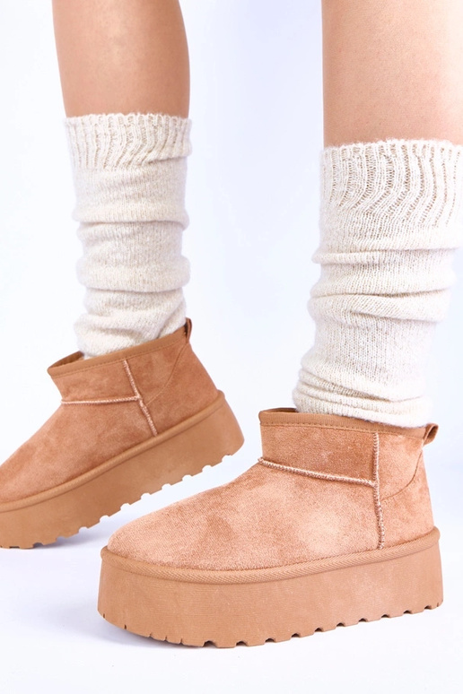 Botas de nieve de plataforma marrón...