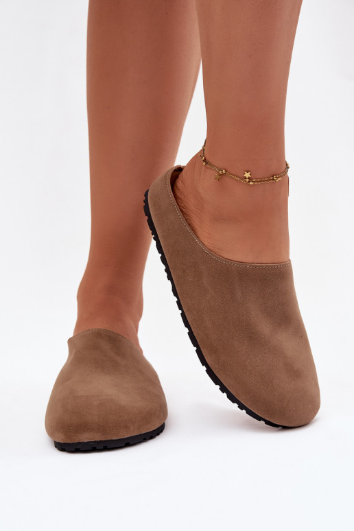 Zapatillas Femeninode gamuza ecológicau de color caqui Kalvess