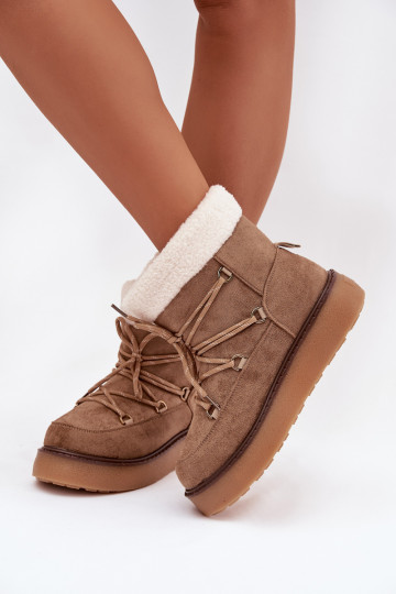 Botas de nieve marrones para mujer con plataforma y detalles elegantes Roselya 2
