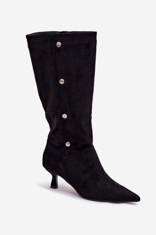 botas de mujer con tacones Con decoracionesi Detalami de color negro Hovelle