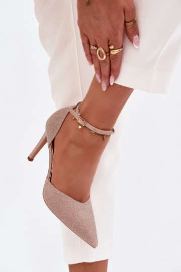 Zapatos de tacón brillantes con correas Szampańskie Joranne 2