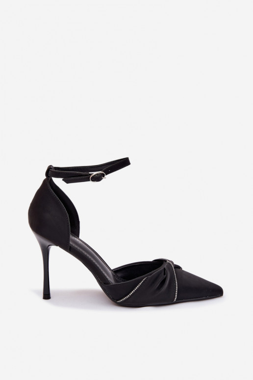 zapatos de tacón alto con ojos centelleantes de color negro Katlina