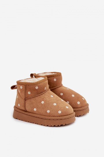 Botas de nieve Infantil Ozdobione con motivos floralesuszkami color marrón Gracina 2