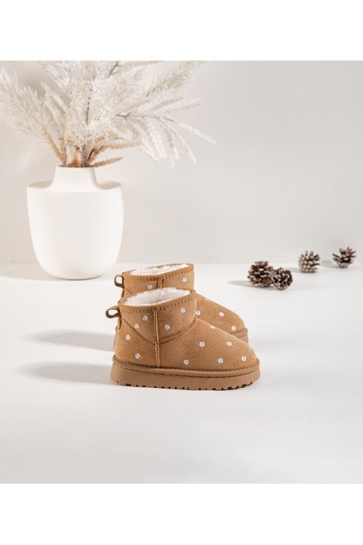 Botas de nieve Infantil Ozdobione con motivos floralesuszkami color marrón Gracina