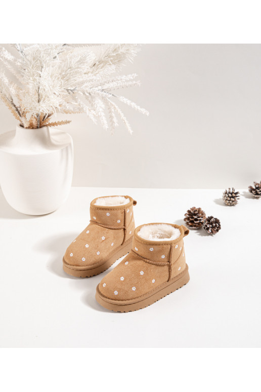 Botas de nieve Infantil Ozdobione con motivos floralesuszkami color marrón Gracina