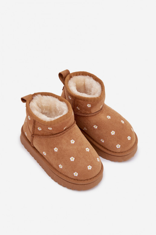 Botas de nieve Infantil Ozdobione con motivos floralesuszkami color marrón Gracina